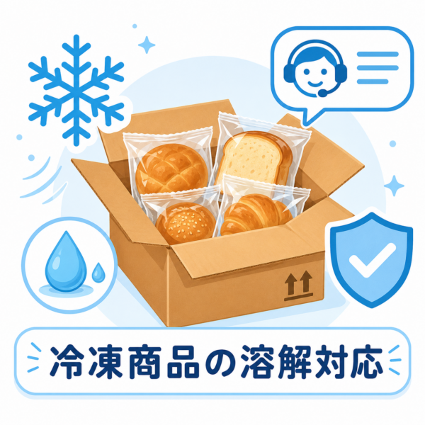 冷凍商品が溶けた状態で届いた場合のお願いと対応について
